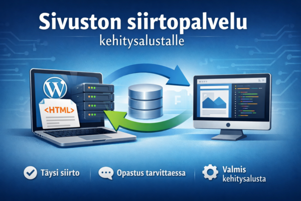 Sivuston siirtopalvelu kehitysalustalle